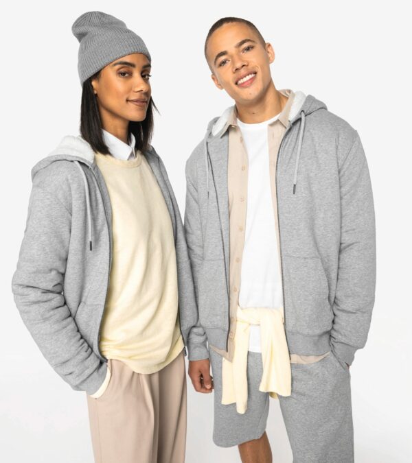 NS460 - Sudadera ecorresponsable con cremallera y forro de sherpa unisex
